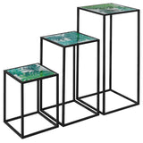 Nest of Three Tall Tables (Set of 3) – Green Leaf Top