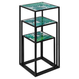 Nest of Three Tall Tables (Set of 3) – Green Leaf Top