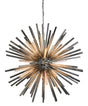 Chrome Silver Flare Glass Tubes Chandelier Ceiling Light