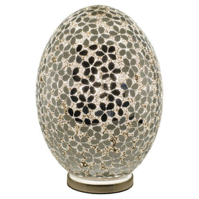 Large Mosaic Glass Egg Lamp – Mirrored Flower