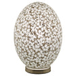 Large Mosaic Glass Egg Lamp – White Flower