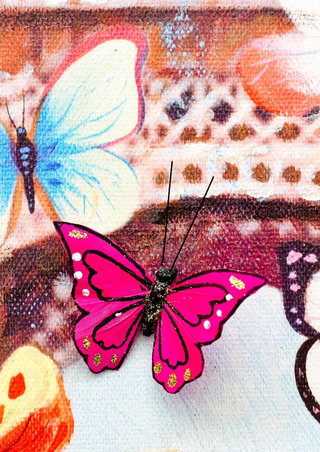 Eiffel Tower & Butterfly 3D Canvas Wall Art