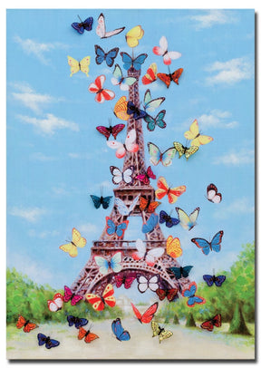 Eiffel Tower & Butterfly 3D Canvas Wall Art