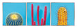 Framed Acrylic Pictures – Cactus (Set of 3)