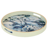 Circular Tray Set White Flower Design