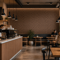 Superlightweight Grid- Self Adhesive Acoustic Wall Panels - 120cm x 30cm (4 pack) - Smoked Oak