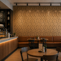 Superlightweight Lattice - Self Adhesive Acoustic Wall Panels- 120cm x 30cm (4 pack) - Walnut