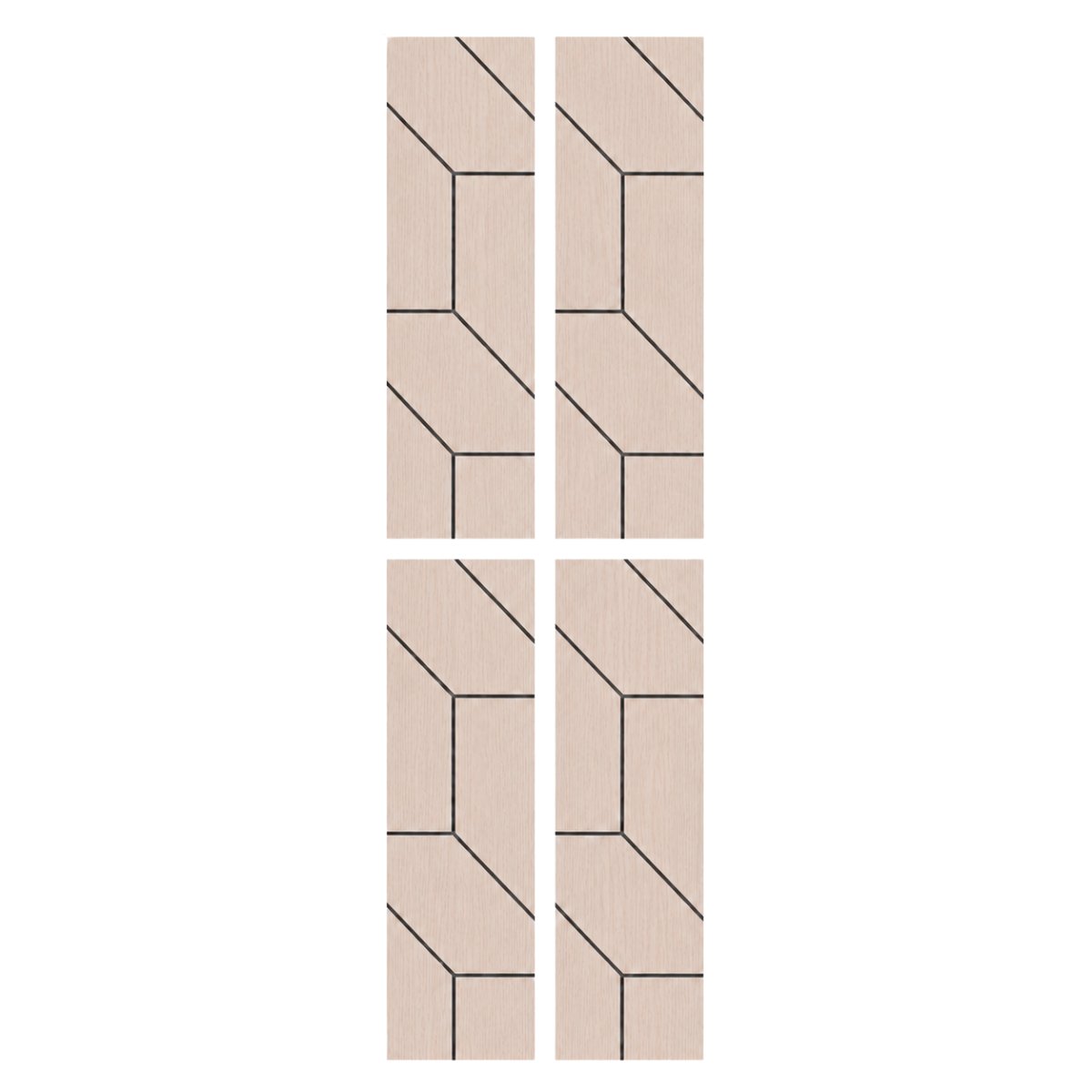 Superlightweight Wedge - Self Adhesive Acoustic Wall Panels - 120cm x 30cm (4 pack) - Premium Oak