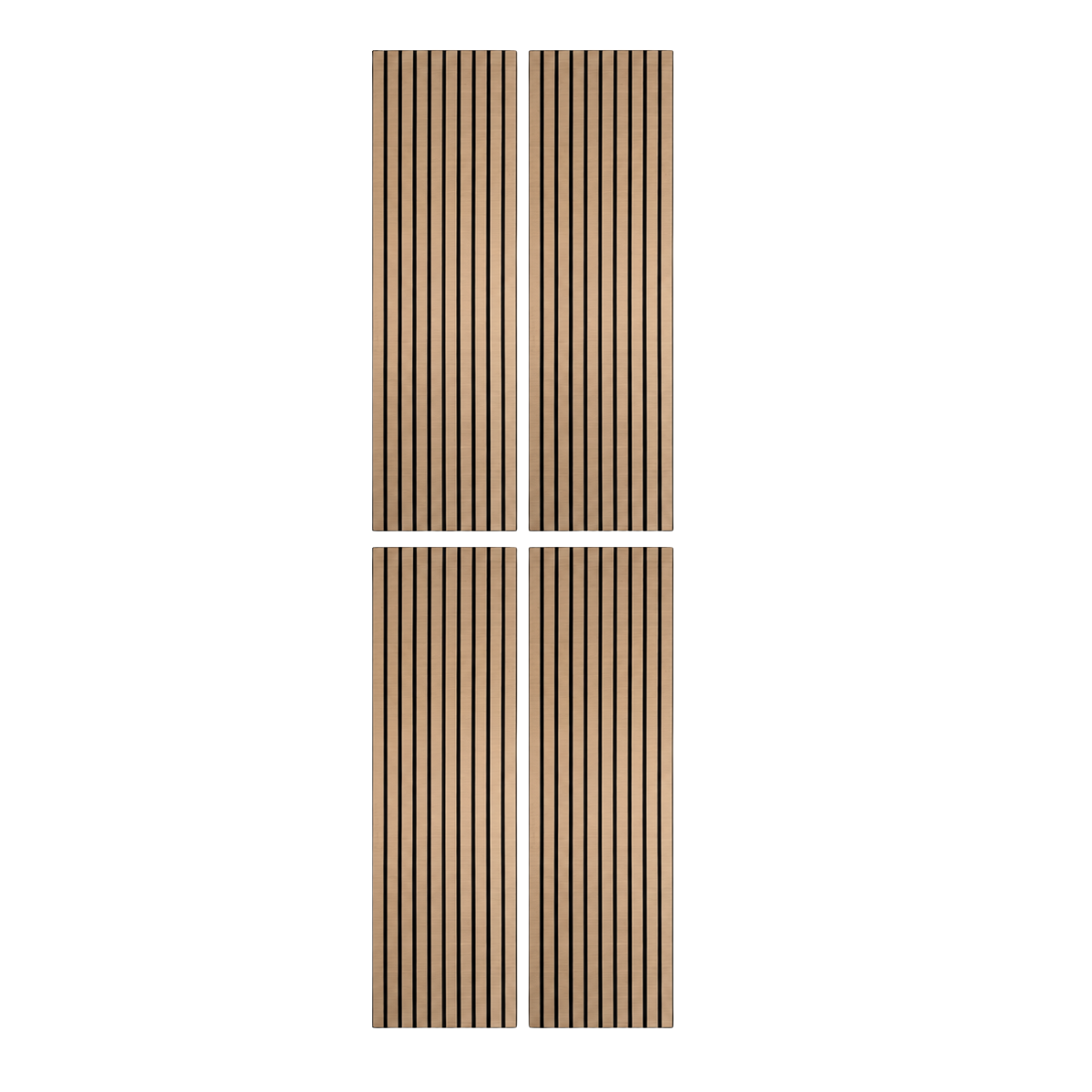Superlightweight Slatted - Self Adhesive Acoustic Wall Panels - 120cm x 30cm (4 pack)