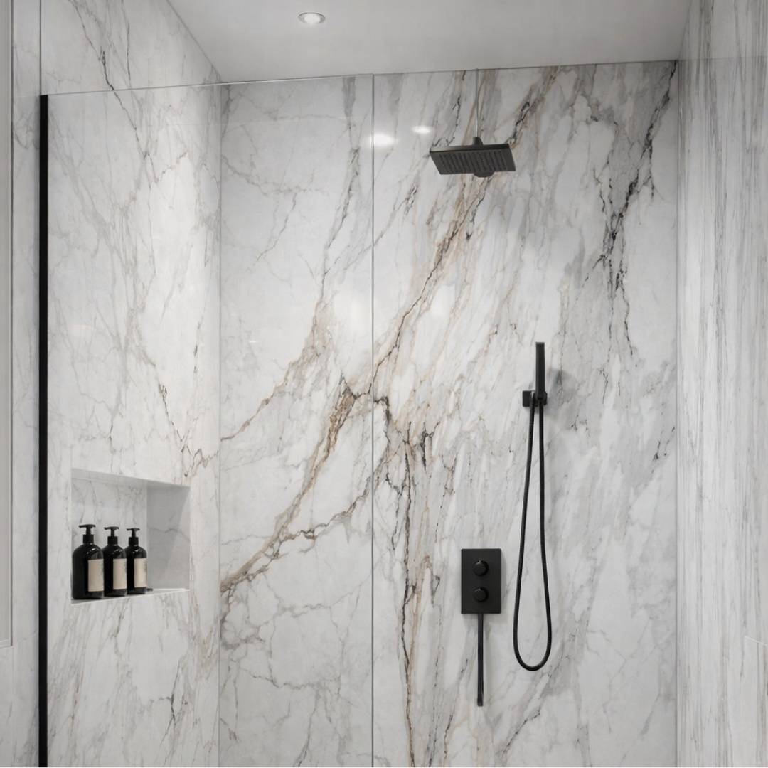 White Grey Brown Vein PVC Wall Panel 60 x 240cm